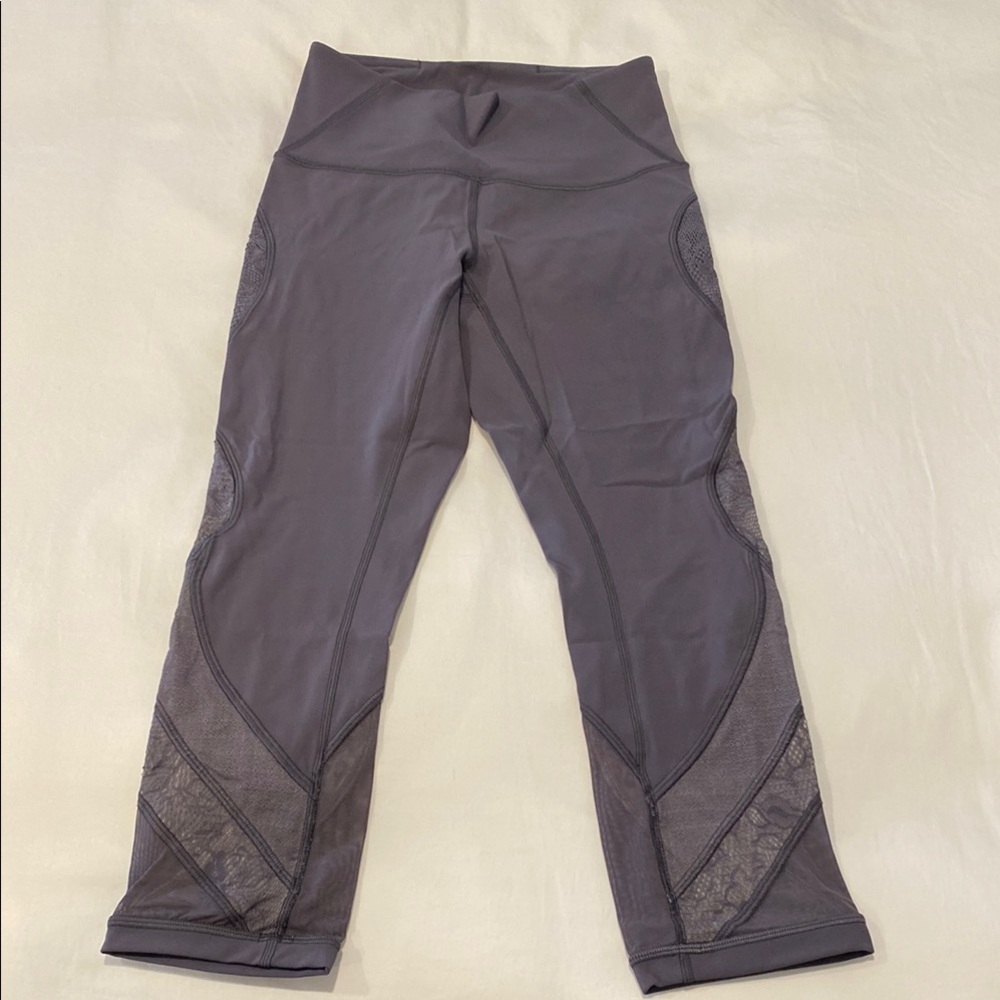 Lululemon Purple Leggings with Mesh Accent
